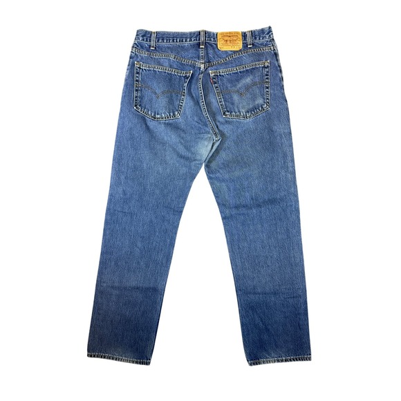 Levi's 505 Regular Fit Straight Leg Jeans Mens Size 36x32 Classic Blue Denim - Picture 1 of 7
